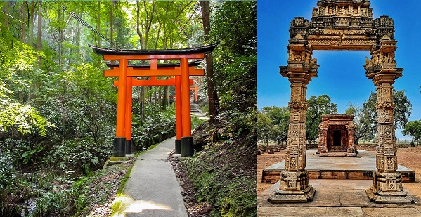 between India and Japan as Eastern cultures